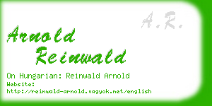 arnold reinwald business card